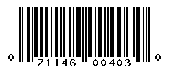 UPC barcode number 071146004030