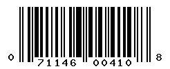 UPC barcode number 071146004108