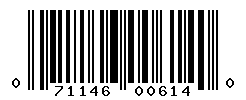 UPC barcode number 071146006140