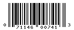 UPC barcode number 071146007413
