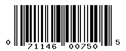 UPC barcode number 071146007505
