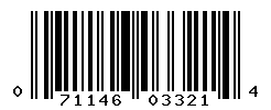 UPC barcode number 071146033214
