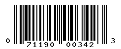 UPC barcode number 071190003423