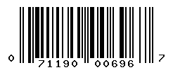 UPC barcode number 071190006967