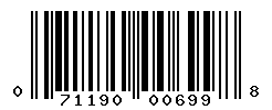 UPC barcode number 071190006998