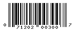 UPC 071202003007 barcode image