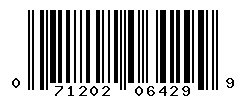 UPC barcode number 071202064299