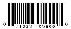 UPC barcode number 071238056008