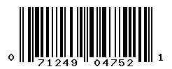 UPC barcode number 071249047521