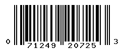 UPC barcode number 071249207253