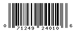 UPC barcode number 071249240106