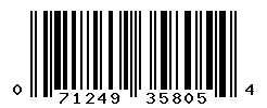 UPC barcode number 071249358054