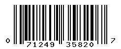 UPC barcode number 071249358207