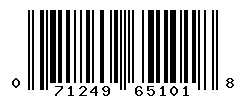 UPC barcode number 071249651018