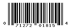 UPC barcode number 071272018154