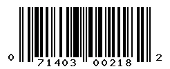 UPC barcode 071403002182