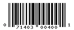UPC barcode 071403004001