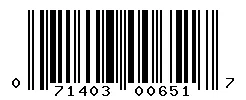 UPC 071403006517 barcode image
