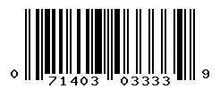 UPC barcode 071403033339