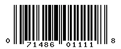 UPC barcode 071486011118