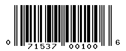 UPC barcode number 071537001006