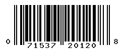 UPC barcode number 071537201208