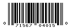 UPC barcode number 071567040150