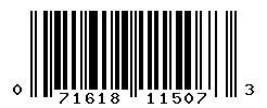 UPC barcode number 071618115073