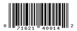 UPC barcode number 071621400142