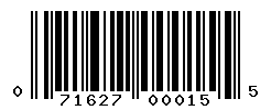 UPC barcode number 071627000155