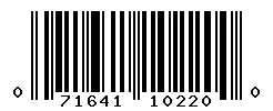 UPC barcode 071641102200