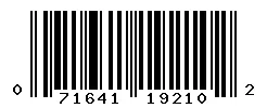 UPC barcode 071641192102