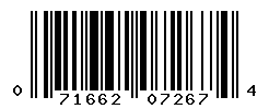 UPC barcode number 071662072674