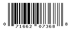 UPC barcode number 071662073688