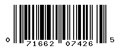 UPC barcode number 071662074265