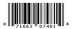 UPC barcode number 071662074814