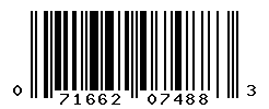 UPC barcode number 071662074883