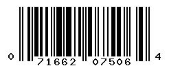 UPC barcode number 071662075064