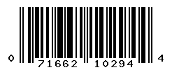 UPC barcode number 071662102944