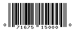 UPC barcode number 071675150000