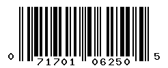 UPC barcode number 071701062505
