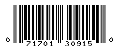 UPC barcode number 071701309150