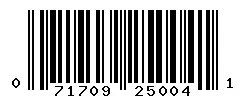 UPC barcode 071709250041