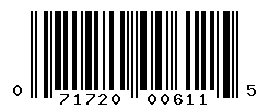 UPC barcode number 071720006115