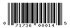 UPC barcode number 071736000145