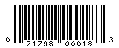 UPC barcode 071798000183