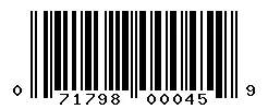 UPC 071798000459 barcode image