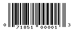 UPC barcode number 071851000013