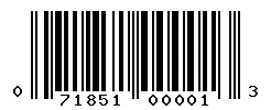 UPC barcode 071851000013