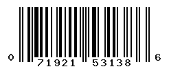 UPC barcode number 071921531386